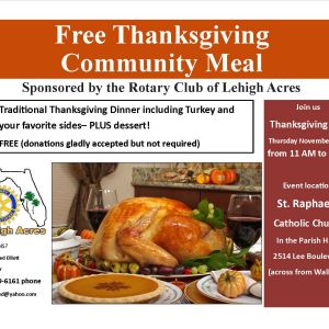 Rotary Club of Lehigh Acres - FREE Community Thanksgiving Meal