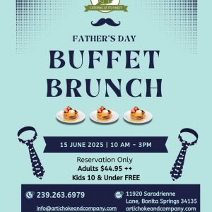 06/15 Father's Day Brunch at Artichoke and Company